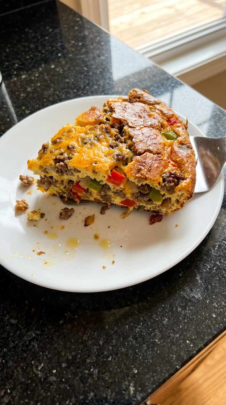 Savory Ground Beef and Veggie Frittata