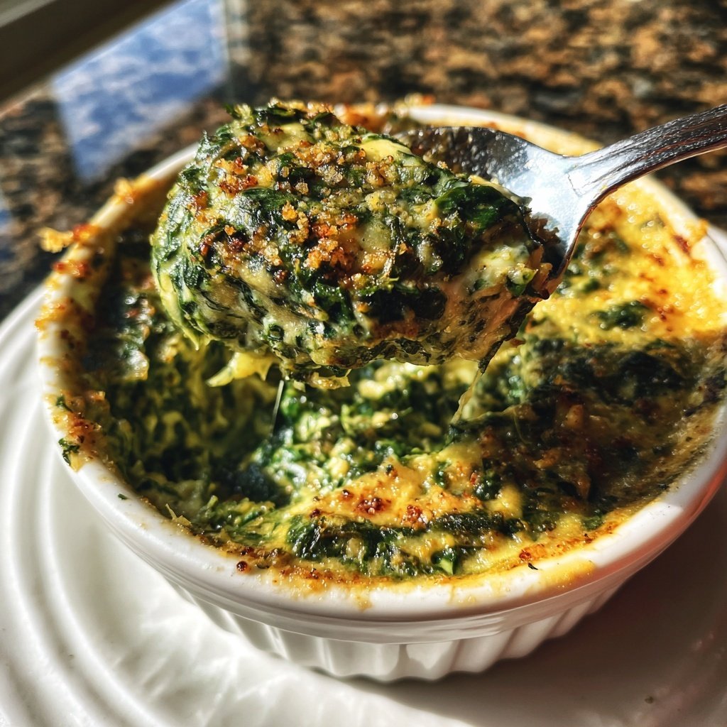 Creamed Spinach with Nutmeg Topping