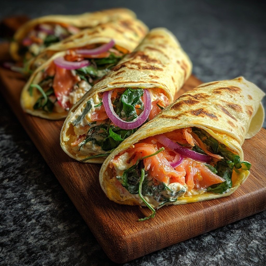 Smoked Salmon and Cream Cheese Wraps
