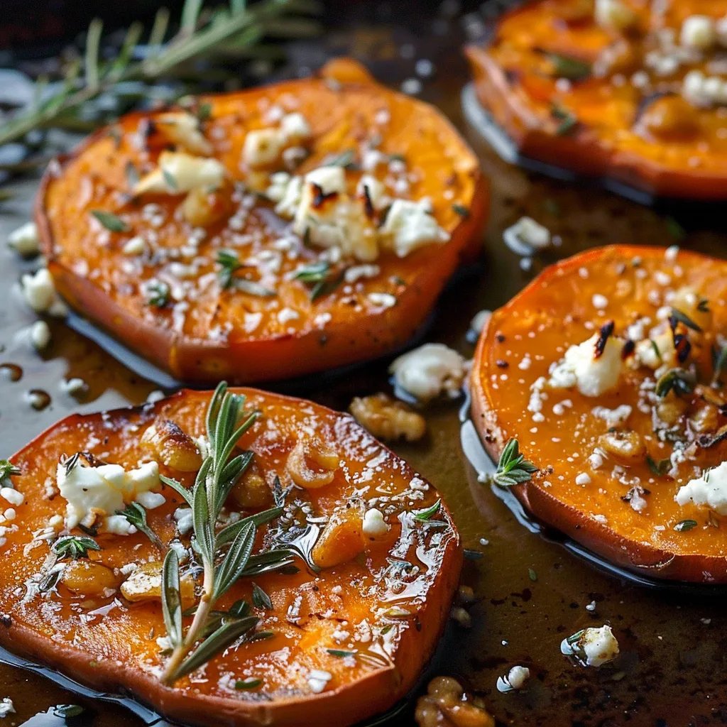 Roasted Sweet Potato Rounds with Honey & Feta