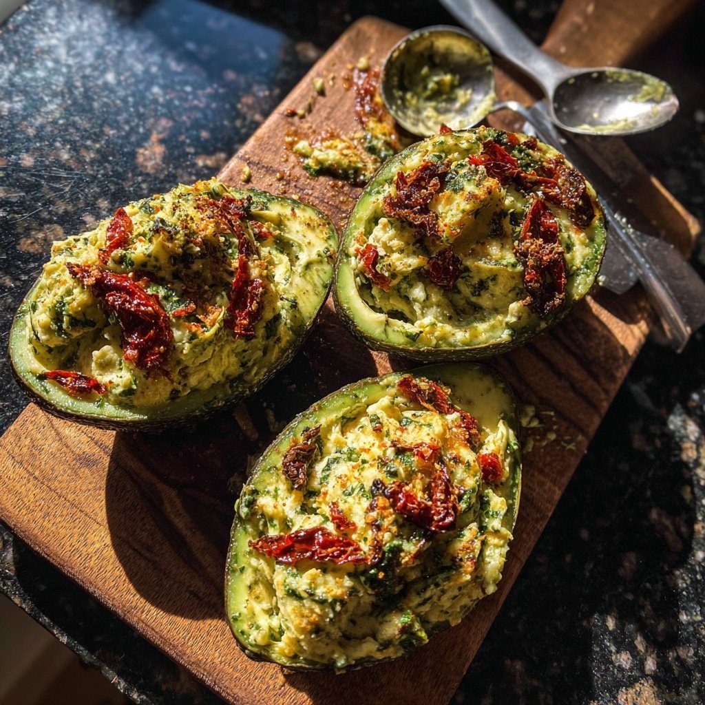 Pesto Chicken Stuffed Avocados