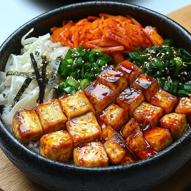 Vegan Korean Bibimbap w/ Tofu: An Incredible Ultimate Recipe with 10 Ingredients