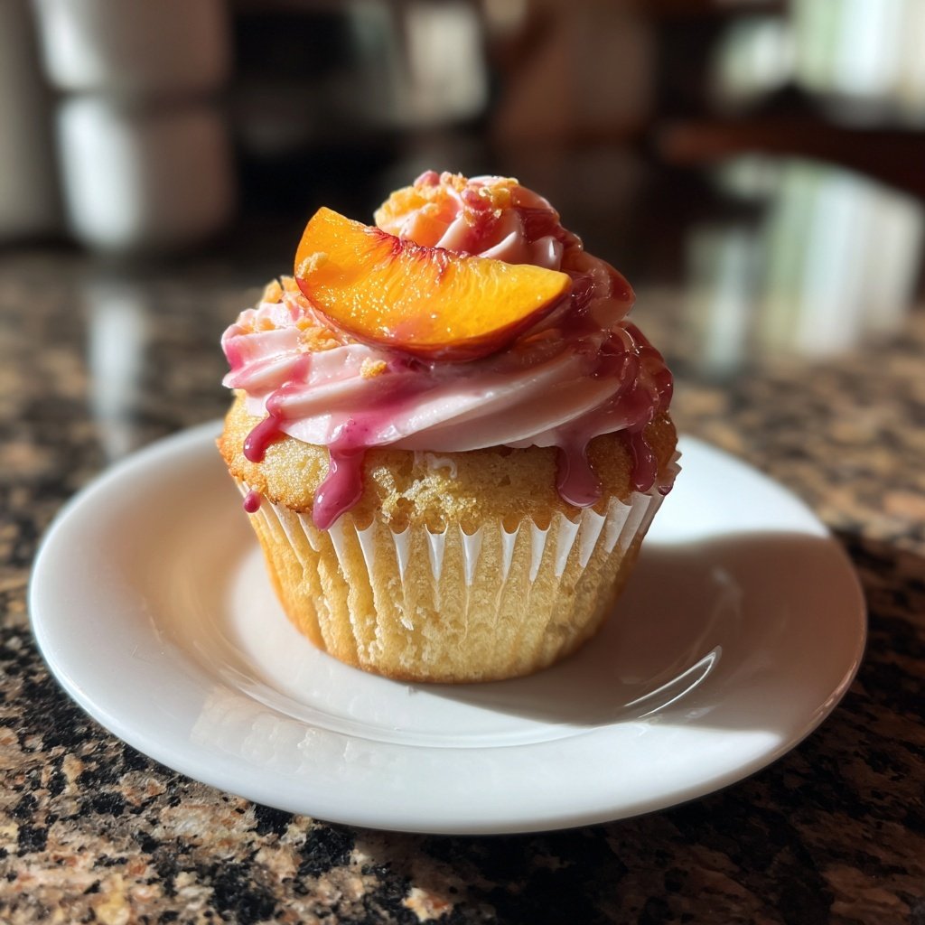 Peach Melba Cupcake Creation