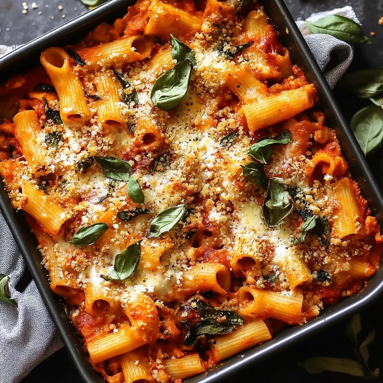Pasta Bake w/ Pumpkin Tomato Sauce