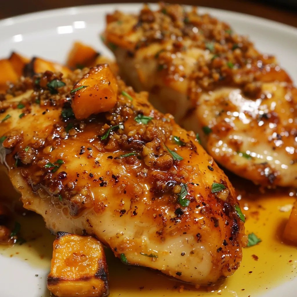 Maple-Glazed Chicken with Roasted Sweet Potatoes