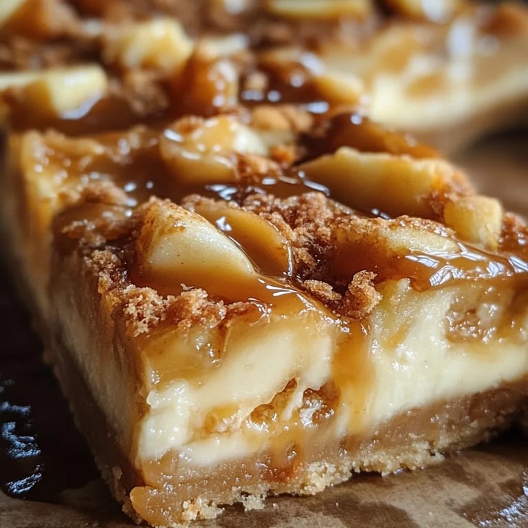 Caramel Apple Cheesecake Bars