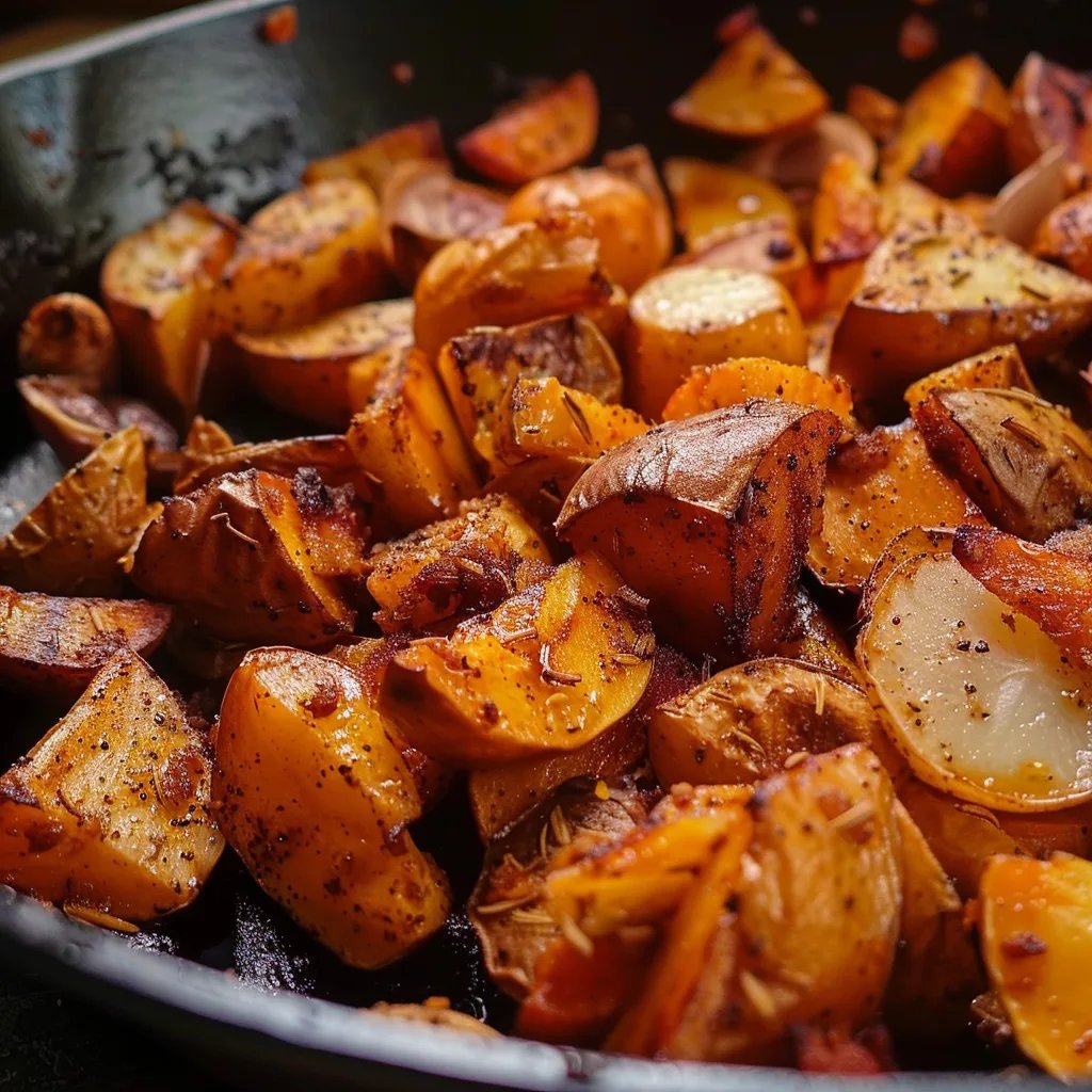 Roasted Apple Cinnamon Sweet Potatoes