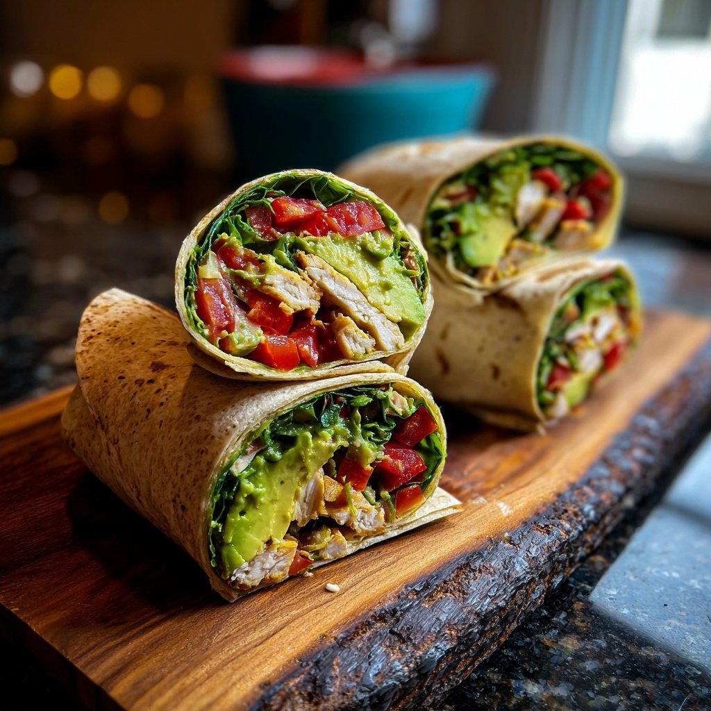 Quick Chicken Wraps with Avocado
