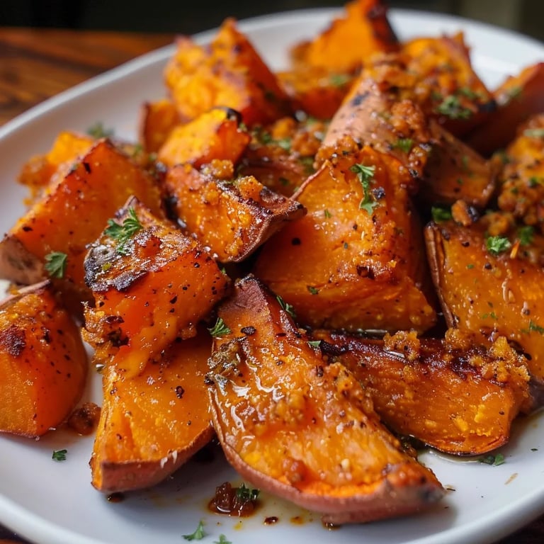 Cinnamon Maple Roasted Sweet Potatoes