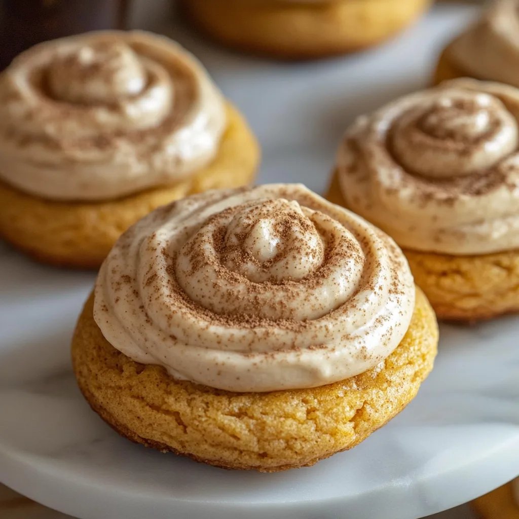 Soft Pumpkin Cookies with Cinnamon Frosting