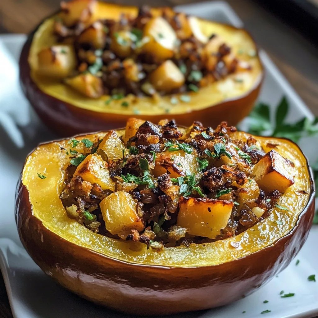 Delicious Apple Stuffed Acorn Squash