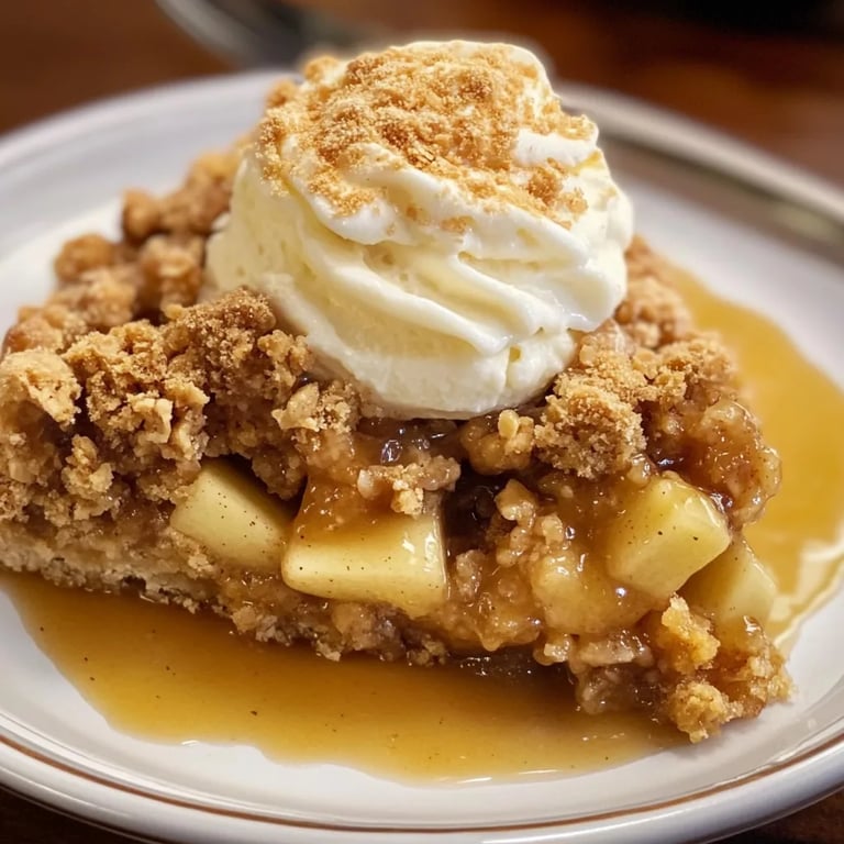 Classic Apple Crisp w/ Ice Cream Topping: An Amazing Ultimate 5-Ingredient Recipe