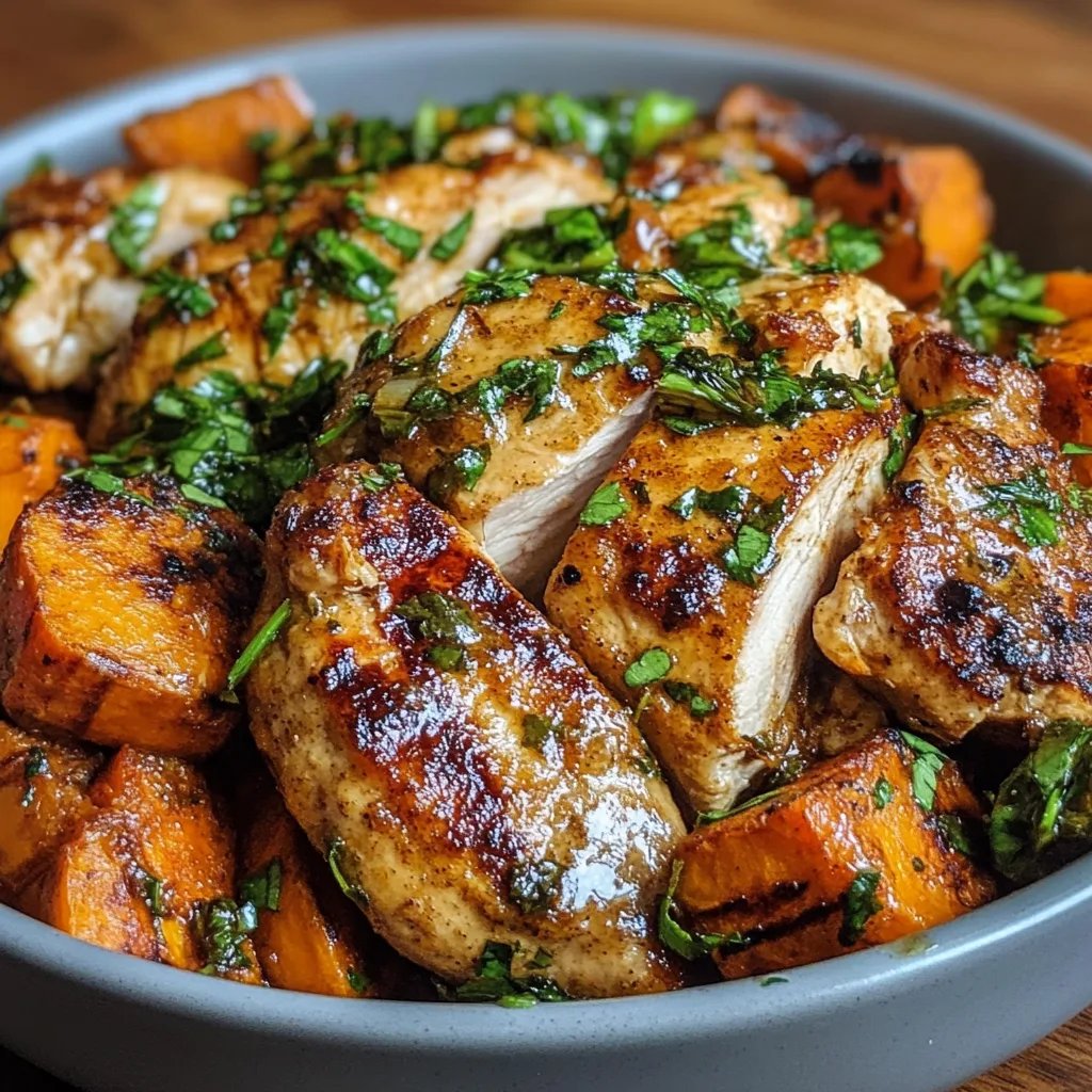 Maple Dijon Chicken & Sweet Potato Bowls