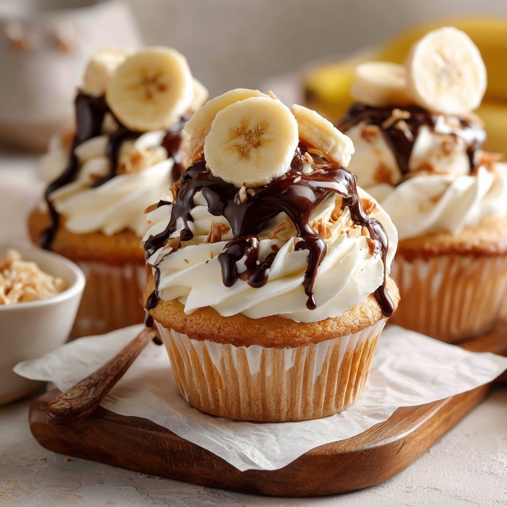Banana Split Cupcake Creation