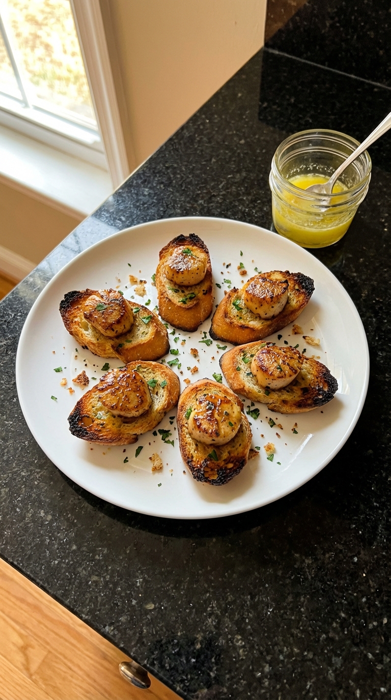 Buttery Scallops on Toast Points