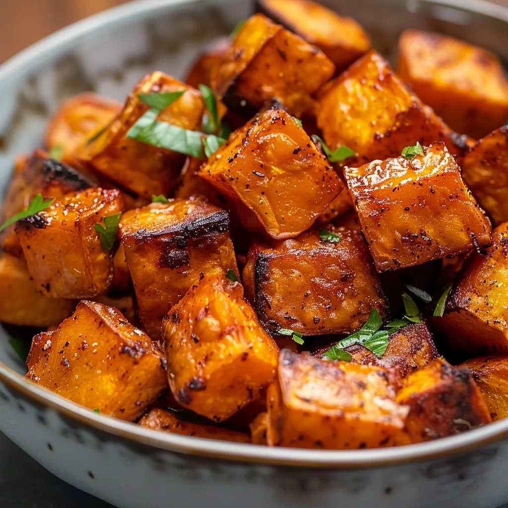 Easy Roasted Sweet Potato Cubes