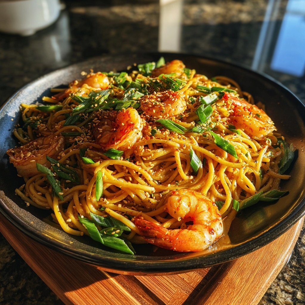 Szechuan Noodles with Shrimp