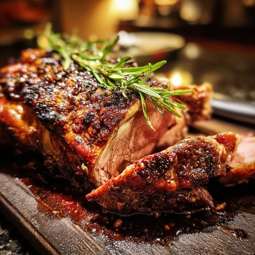 Roast Lamb with Rosemary Jus