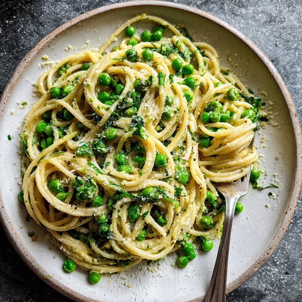 Spaghetti with Spring Peas