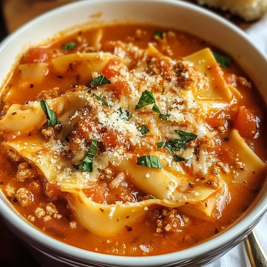 Easy Creamy Lasagna Soup