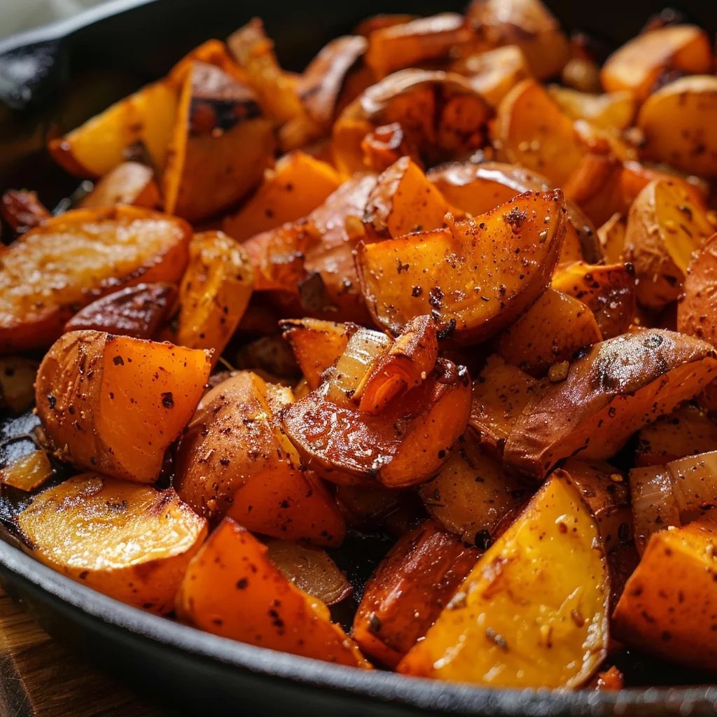 Roasted Apple Cinnamon Sweet Potatoes