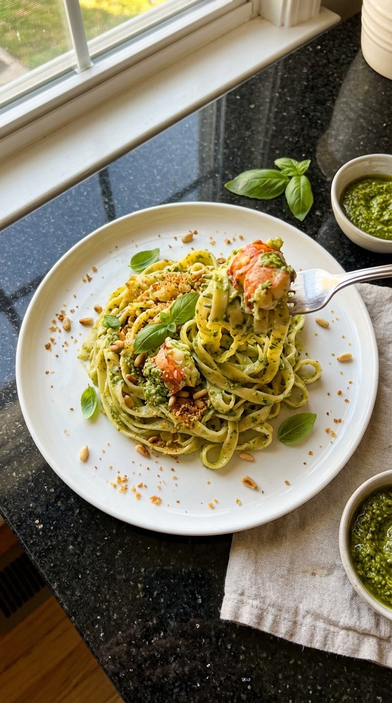 Lobster Pesto Fettuccine