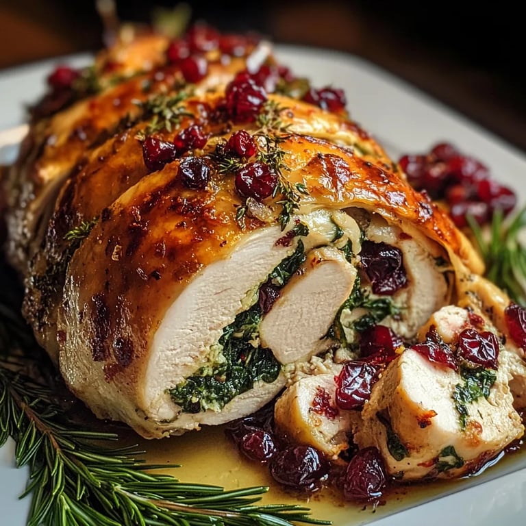 Spinach & Cranberry Stuffed Chicken Breasts