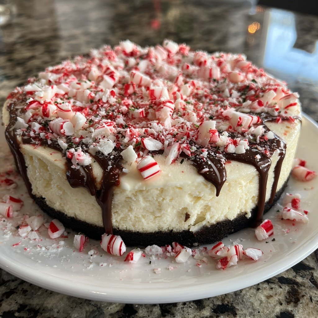 Peppermint Cheesecake with Chocolate Crust