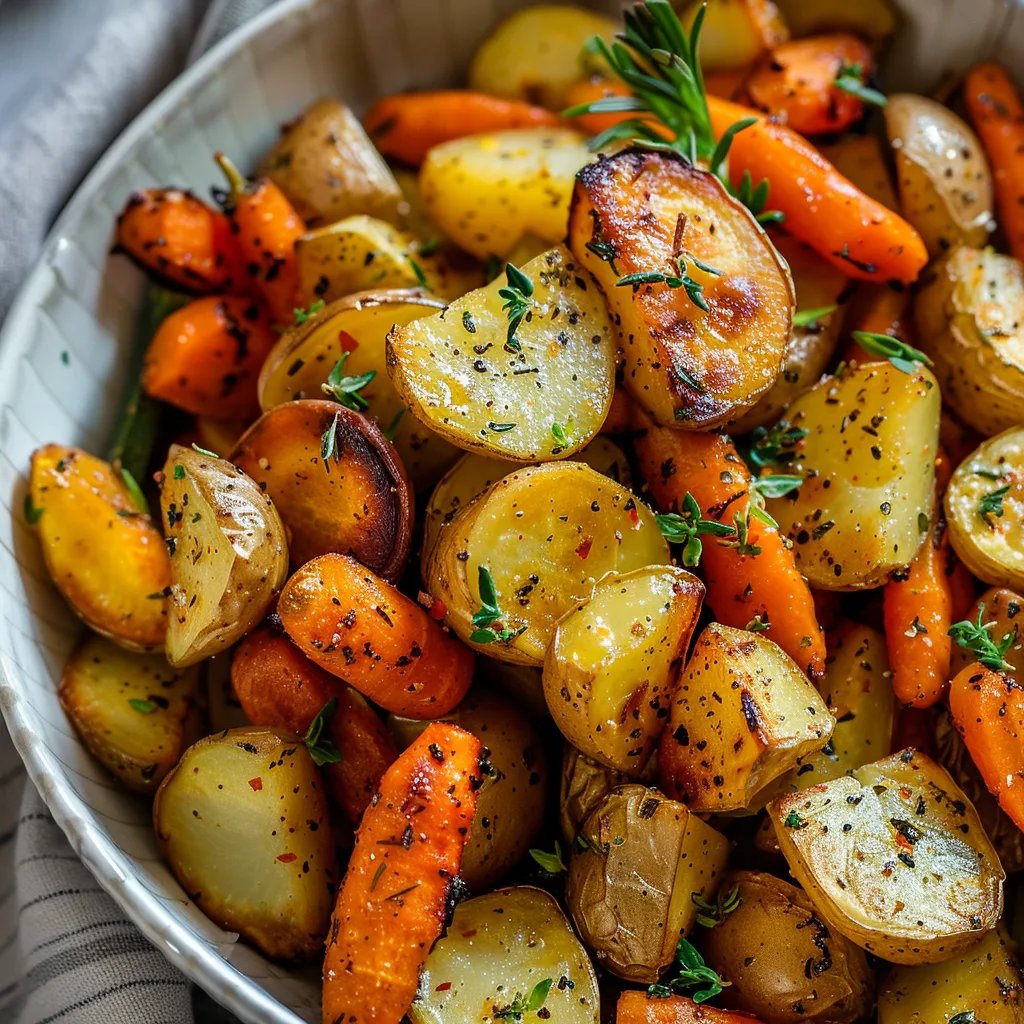 Garlic Herb Roasted Potatoes, Carrots, and Zucchini