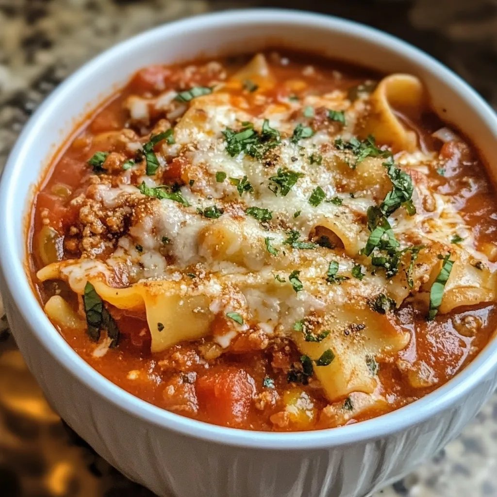 Spicy & Creamy Lasagna Soup