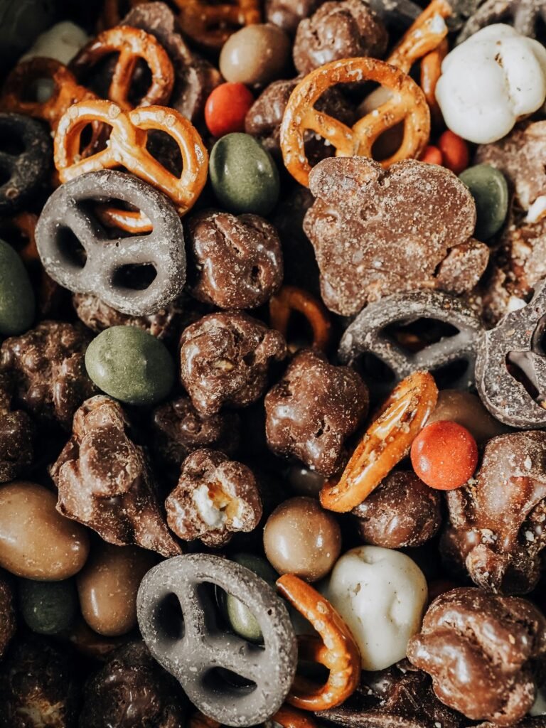 10 Best Halloween Party Appetizers You Must Try 11 Halloween monster snack mix with pretzels, cereal, and candy