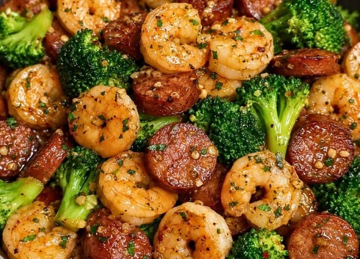 Healthy Honey Garlic Shrimp & Sausage