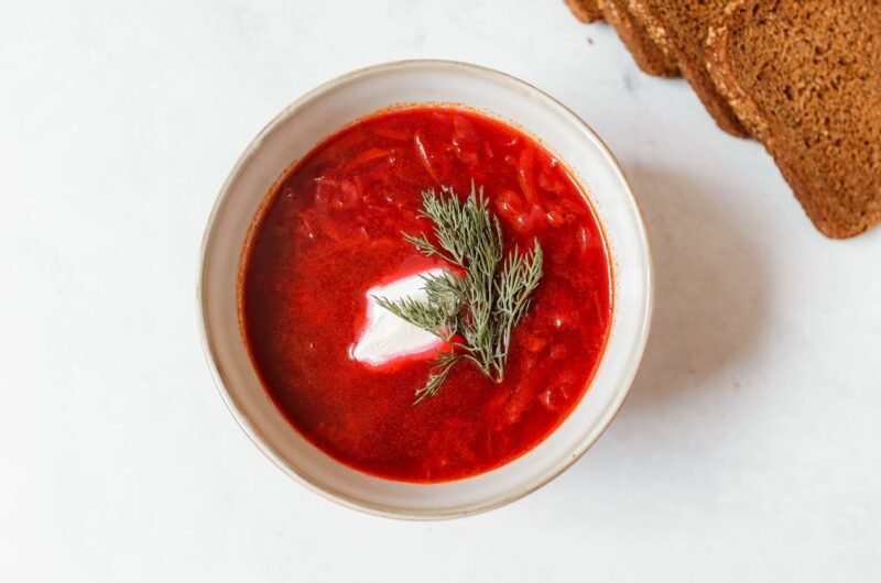 Bloody Spiderweb Beet Soup