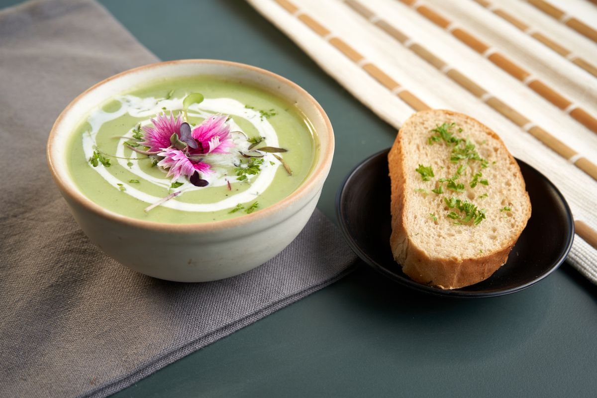 Swamp Gazpacho (The Creepy 15-Minute No-Cook Halloween Soup) 2 Swamp gazpacho in a bowl