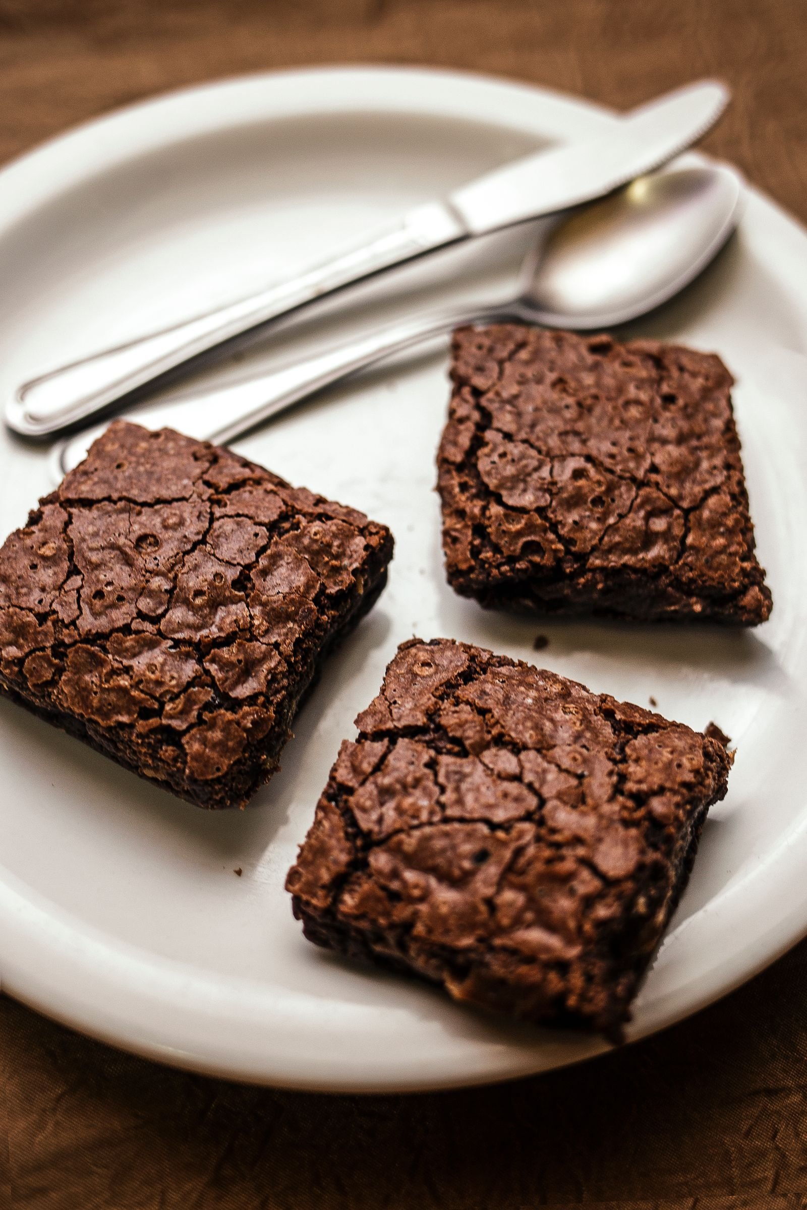 Spiderweb brownies ingredients and mixing
