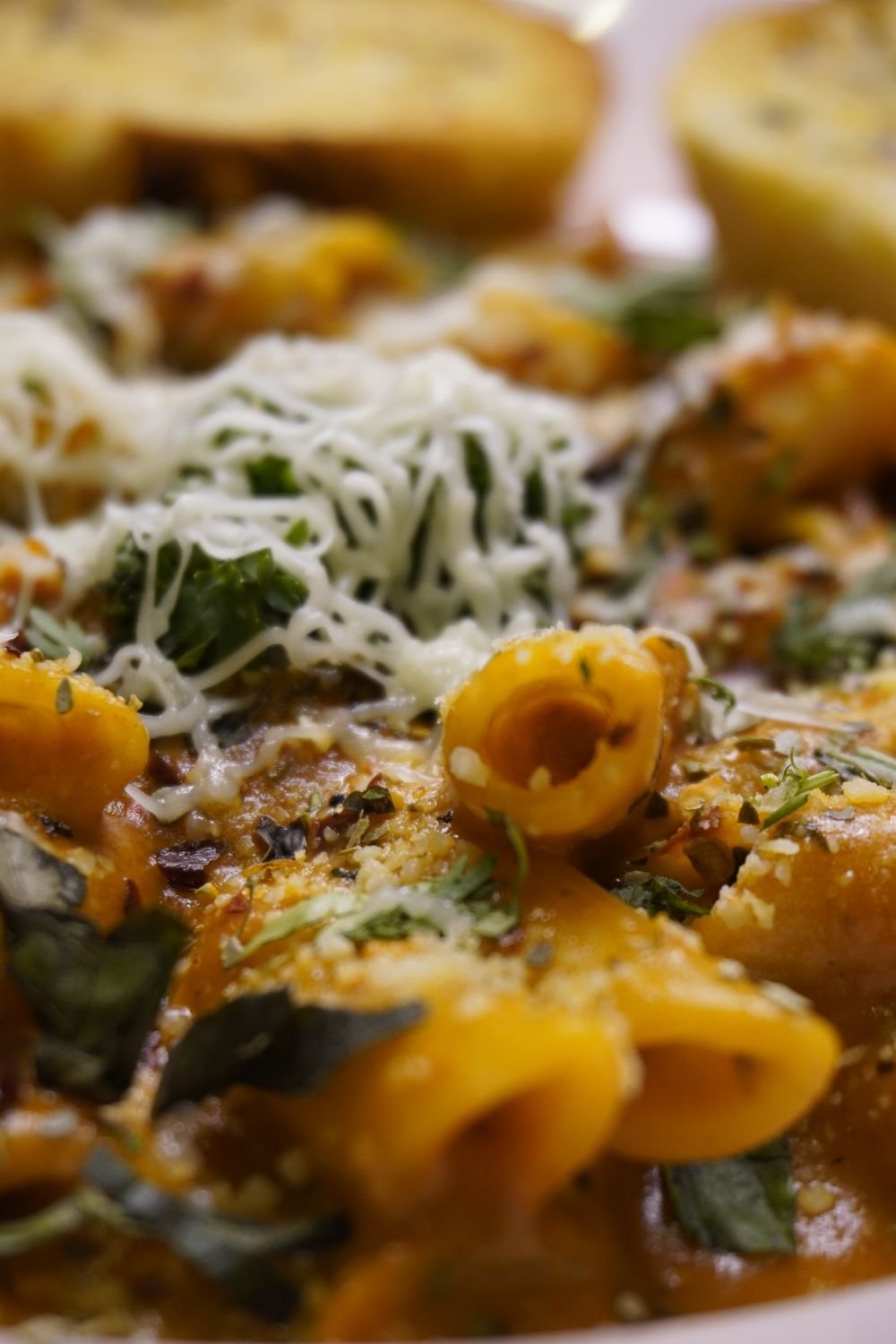 Ingredients for creamy pumpkin burrata baked ziti