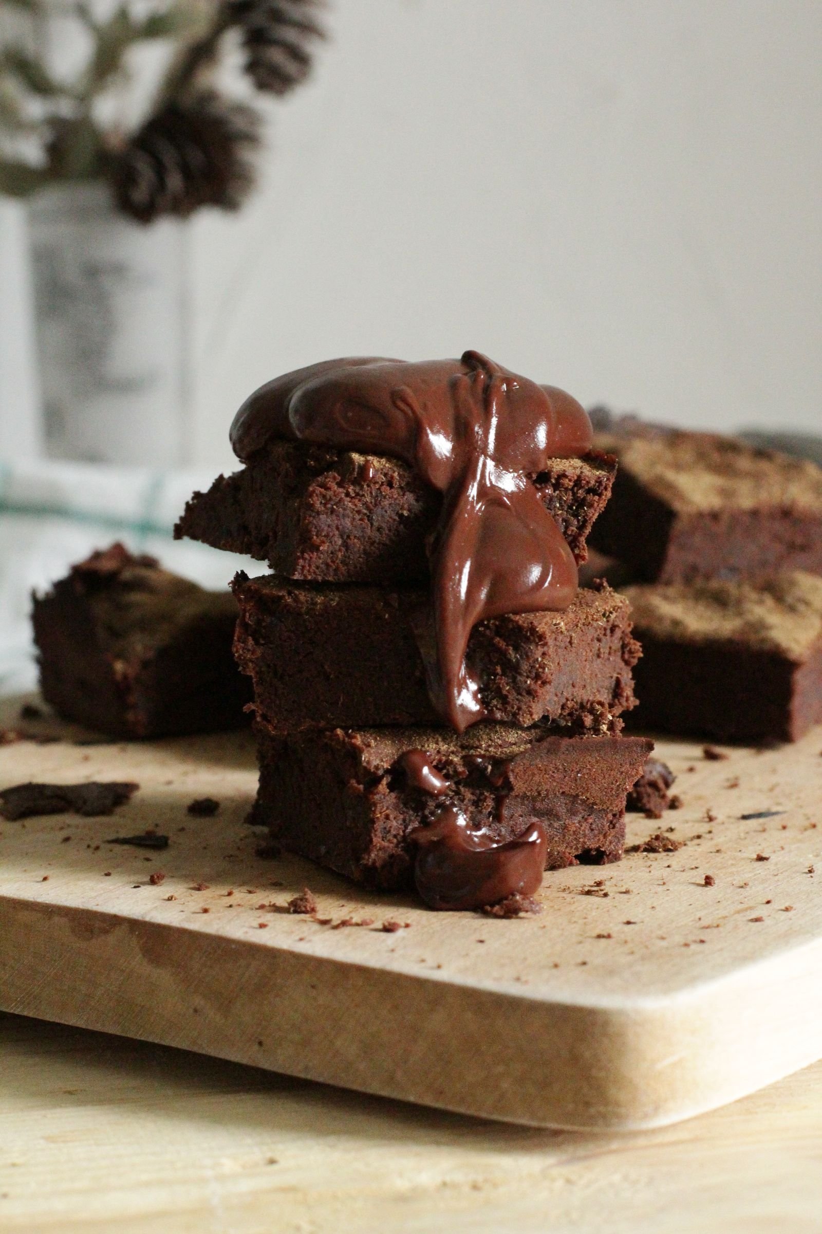 Baking the spiderweb brownies