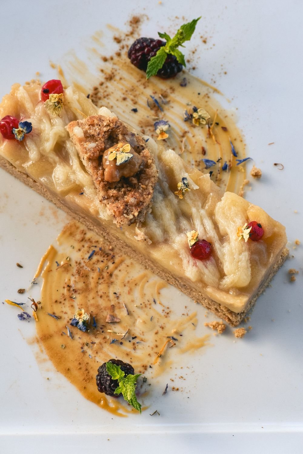 Preparing Salted Caramel Apple Bars