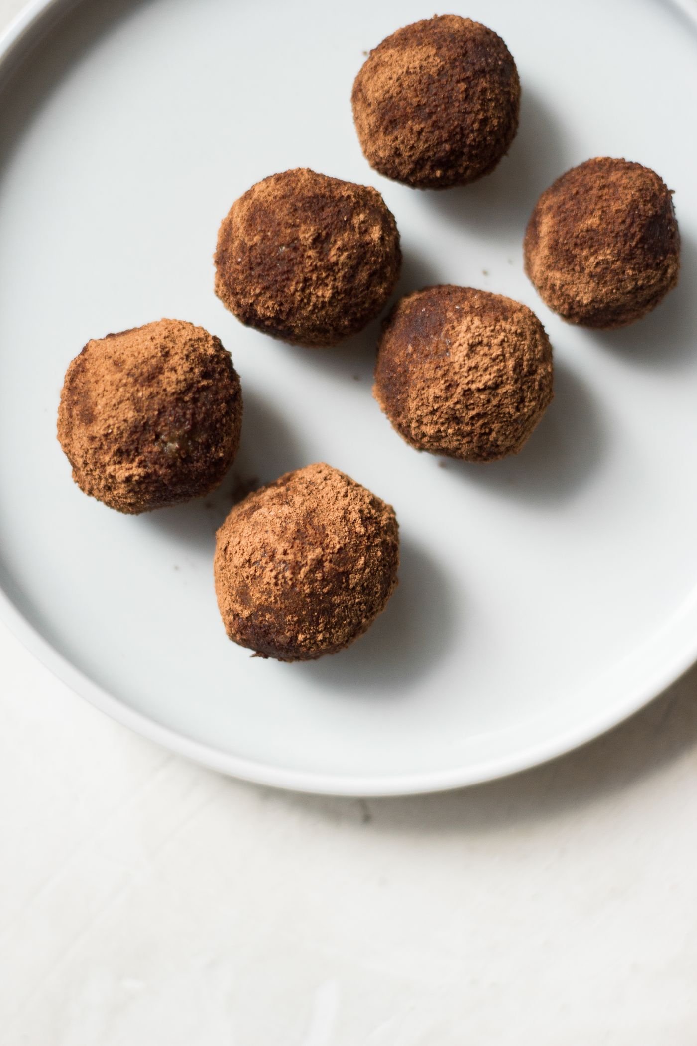Rolling chocolate truffle ganache into balls