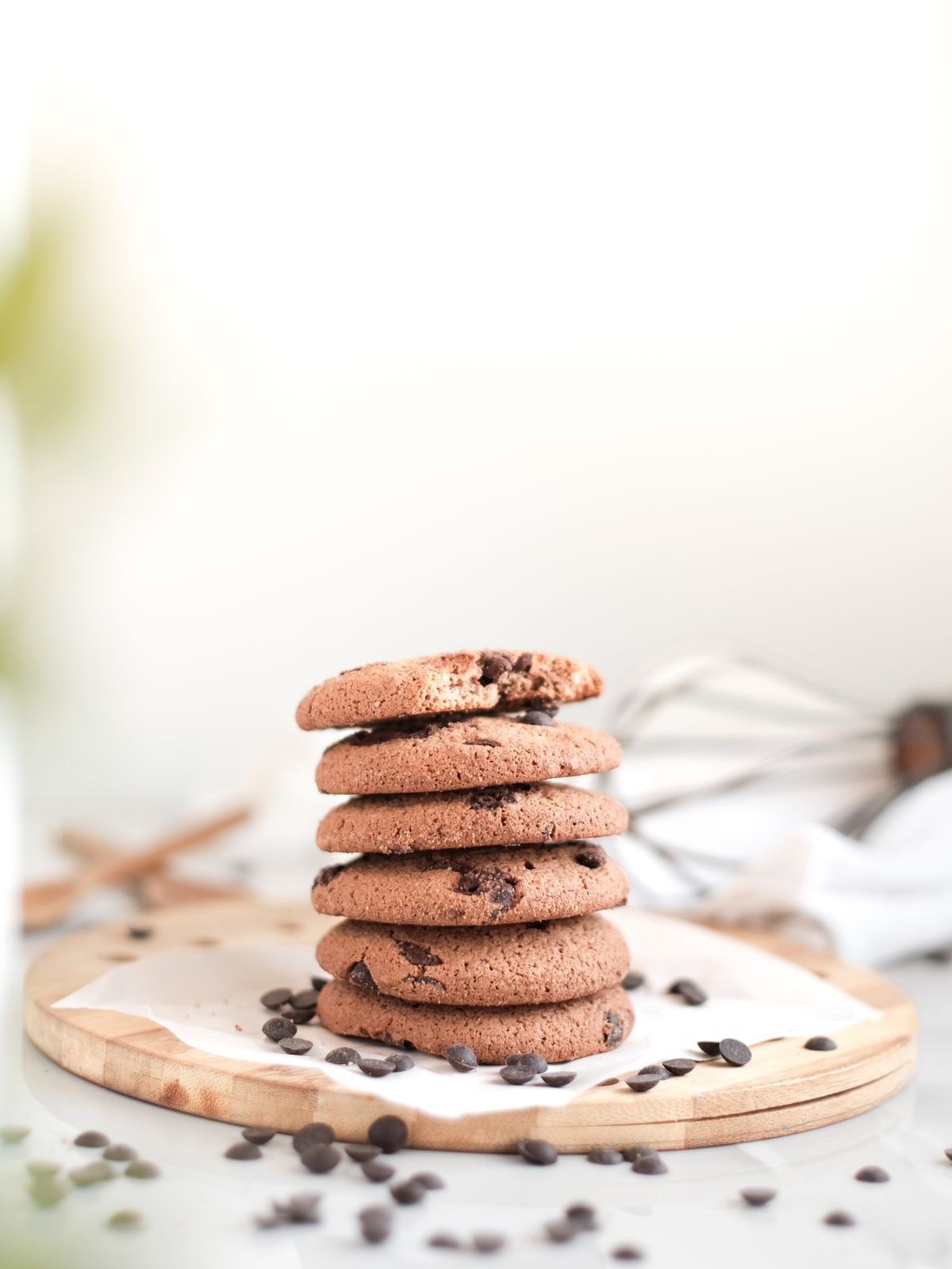 Chewy Chocolate Chip Cookies (The Perfect 25-Minute Cookie Recipe) 5 Stack of chewy chocolate chip cookies