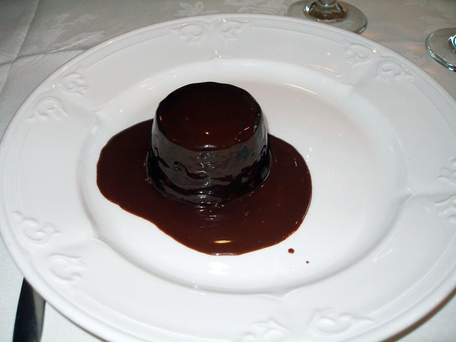 Classic chocolate fondant with molten chocolate pool