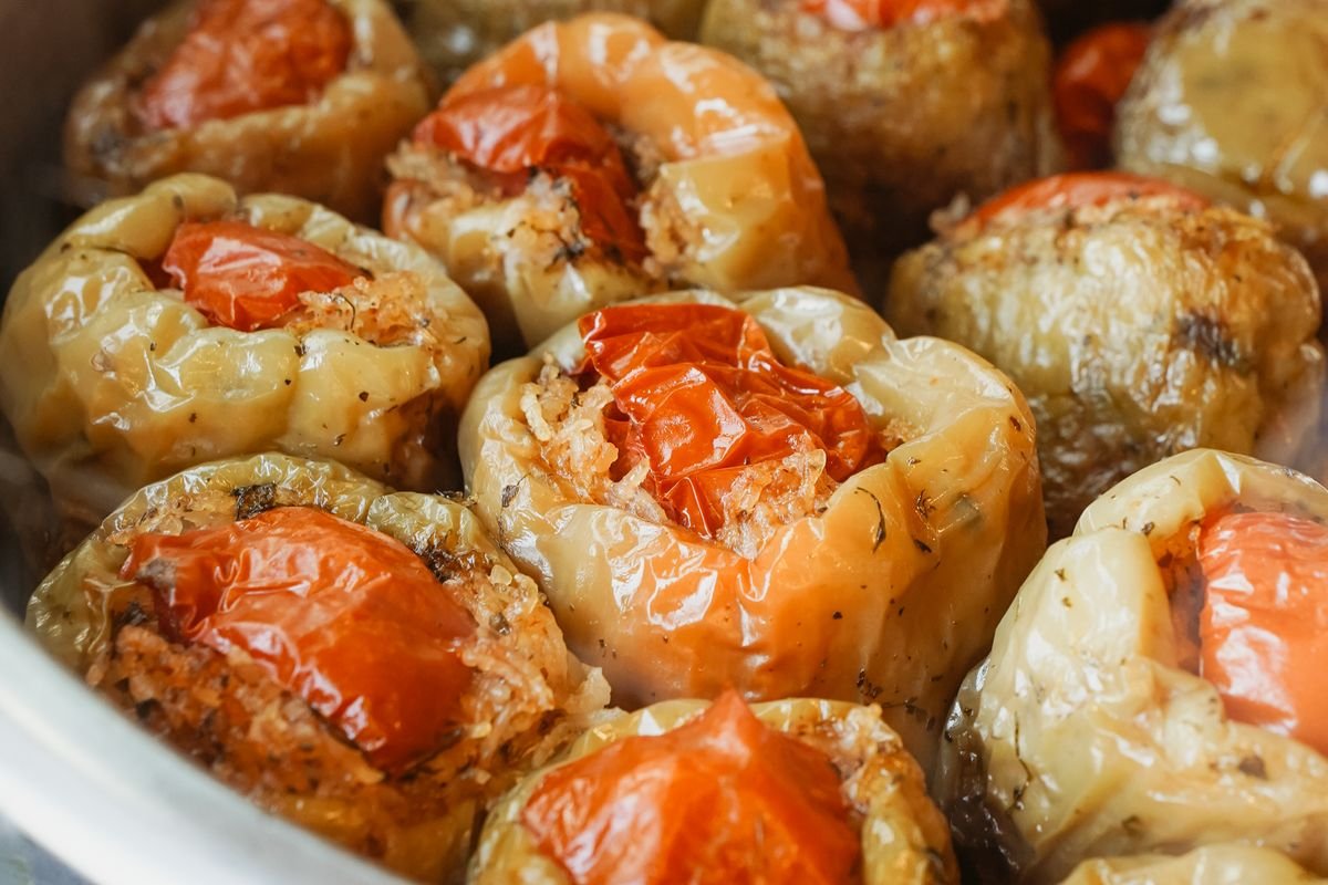 Jack-o'-Lantern Stuffed Peppers (The Spooky 45-Minute Halloween Dinner) 6 Finished Jack-o'-Lantern Stuffed Peppers