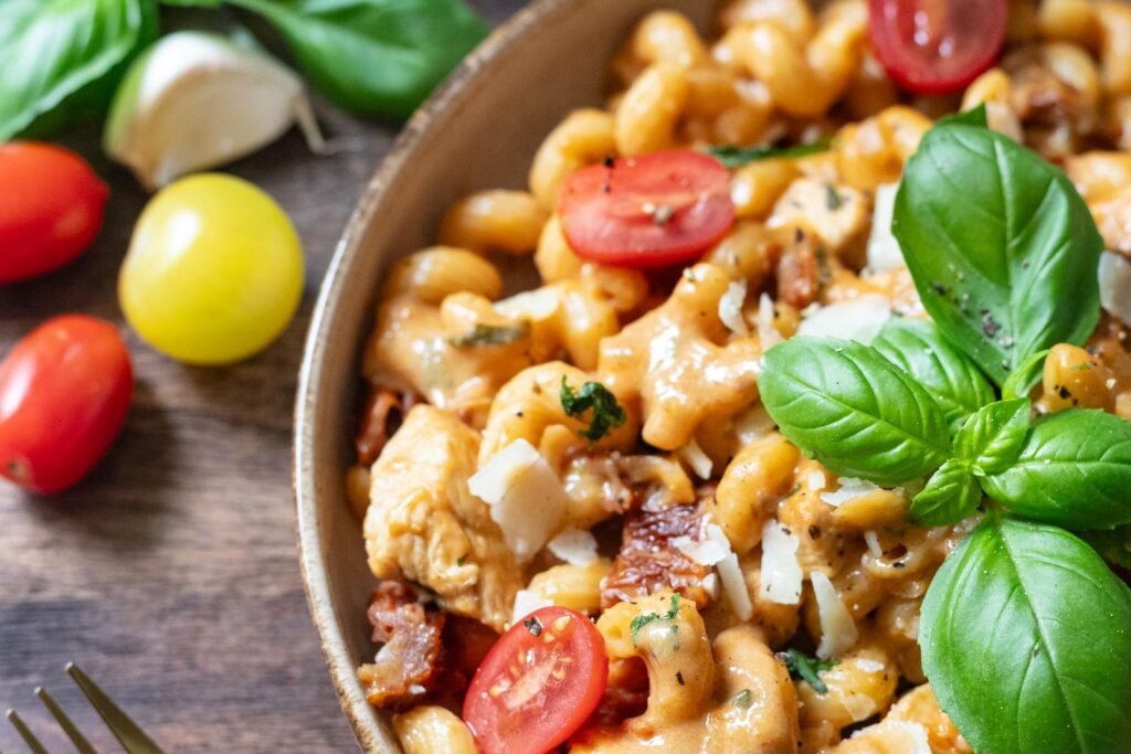 Creamy Marry Me Chicken Pasta (The 30-Minute Weeknight Dinner) 3 Close-up of creamy marry me chicken pasta with sun-dried tomatoes