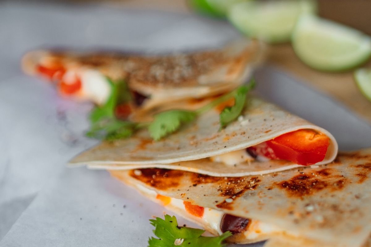 Jack-o'-Lantern Quesadillas (The Spooky 25-Minute Halloween Quesadillas) 5 Cooking jack-o'-lantern quesadillas in a skillet until golden and crisp