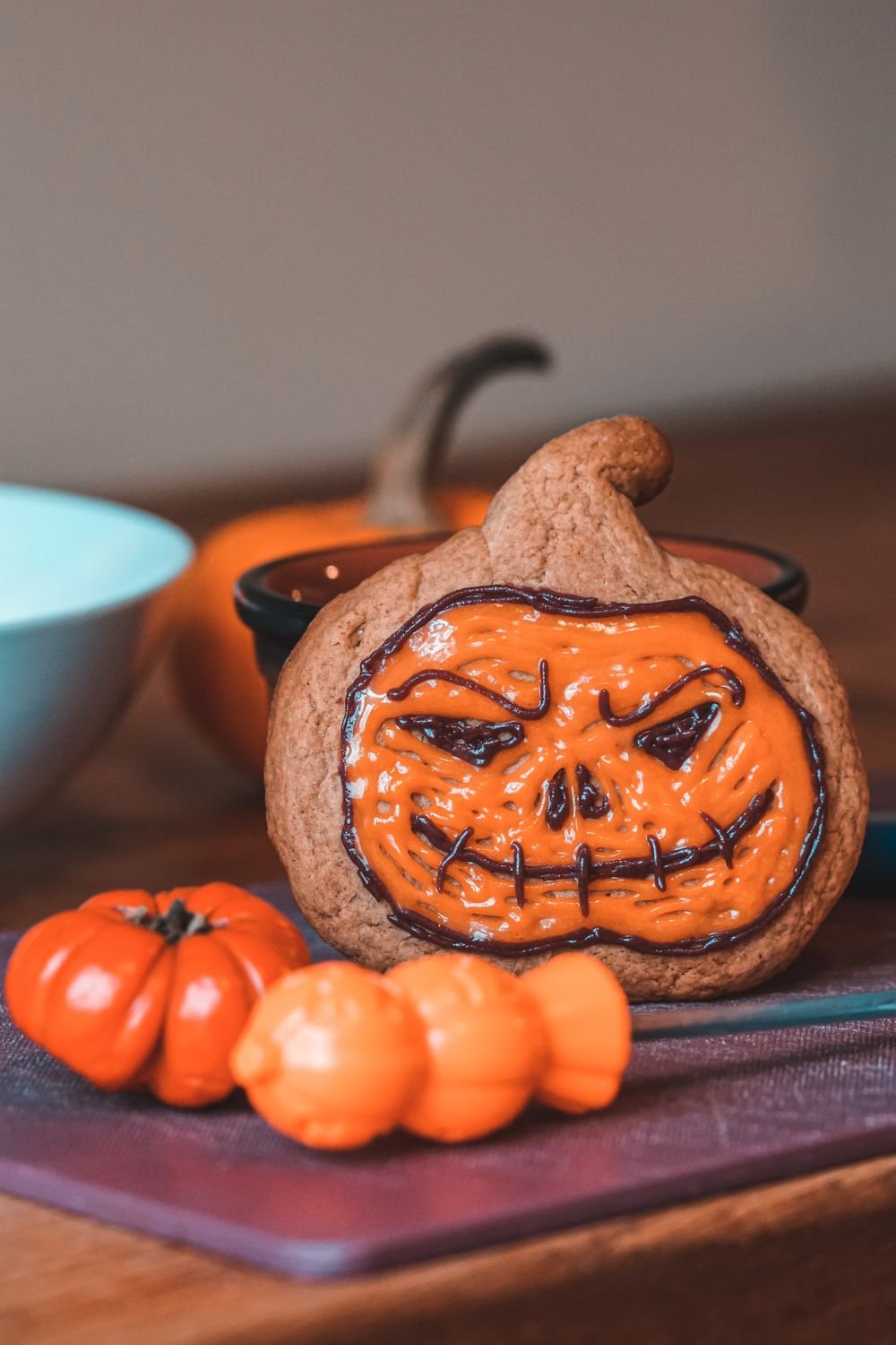 10 Best Halloween Treats You Must Try 3 Decorated Halloween sugar cookie with pumpkin face and candy pumpkins